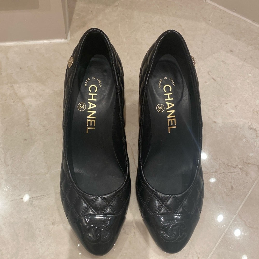 Chanel lamb skin heels
